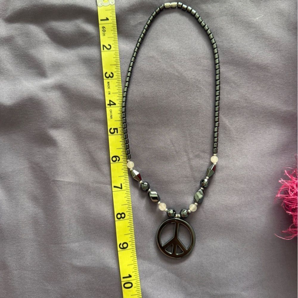 Metalic Beaded Peace Necklace